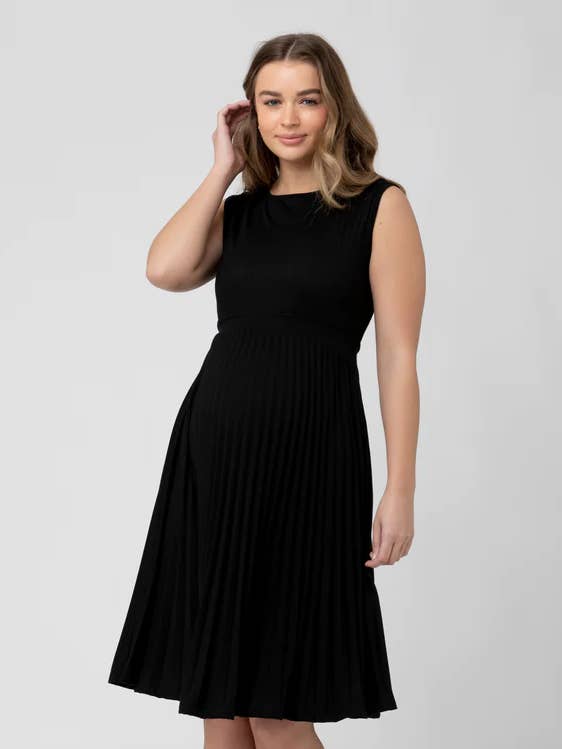 Knife Pleat Dress Black for wholesale on Faire0