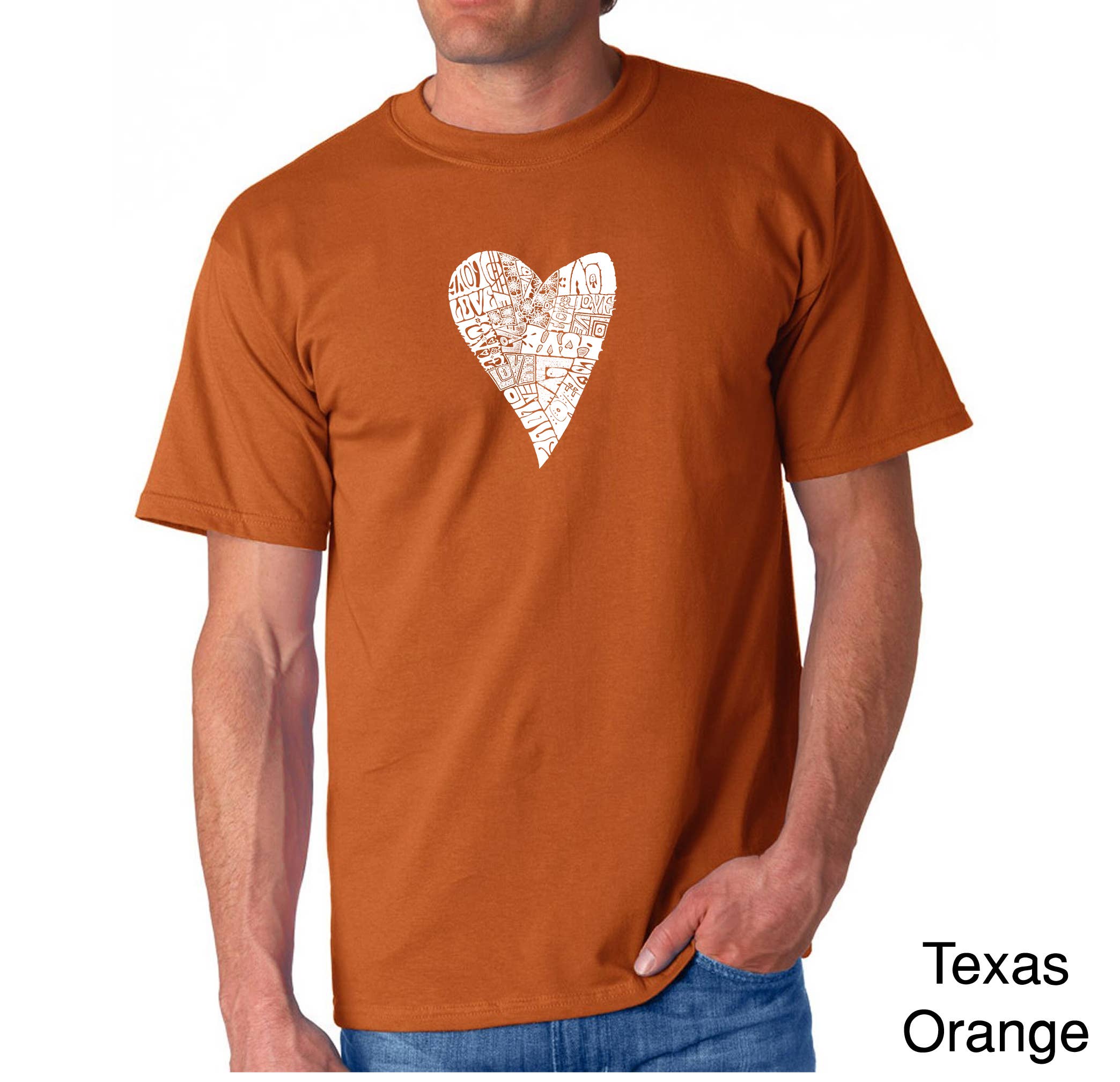 LA Pop Art - Vendita all'ingrosso Maglietta serigrafata - Uomo - La Pop Art - Maglietta da uomo con scritta in inglese «Lots of Love»6