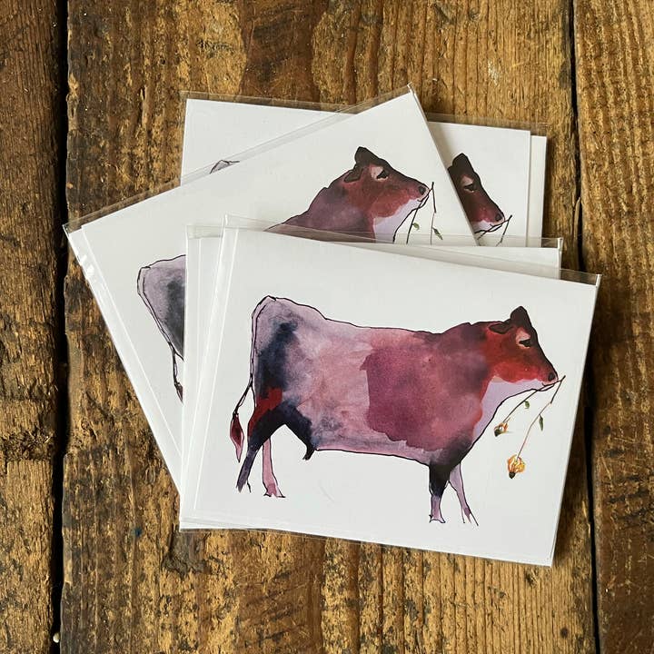 Brienne Cosman Design – Engroshandel Hverdagshilsen kort – Cow Blomsterkort0
