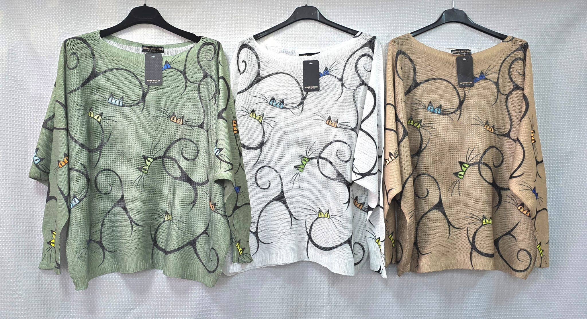 Kurt Muller – wholesale Knit top – Women's – Swirls Mesh Knit Top1