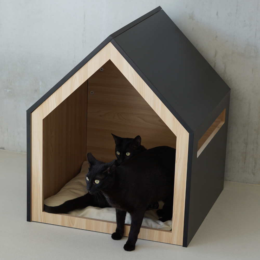 STUDIO ANIMAUX - Wholesale Pet Bed - Cat/Dog - Pet house | wood | black | 58 x 58 x 65 cm1
