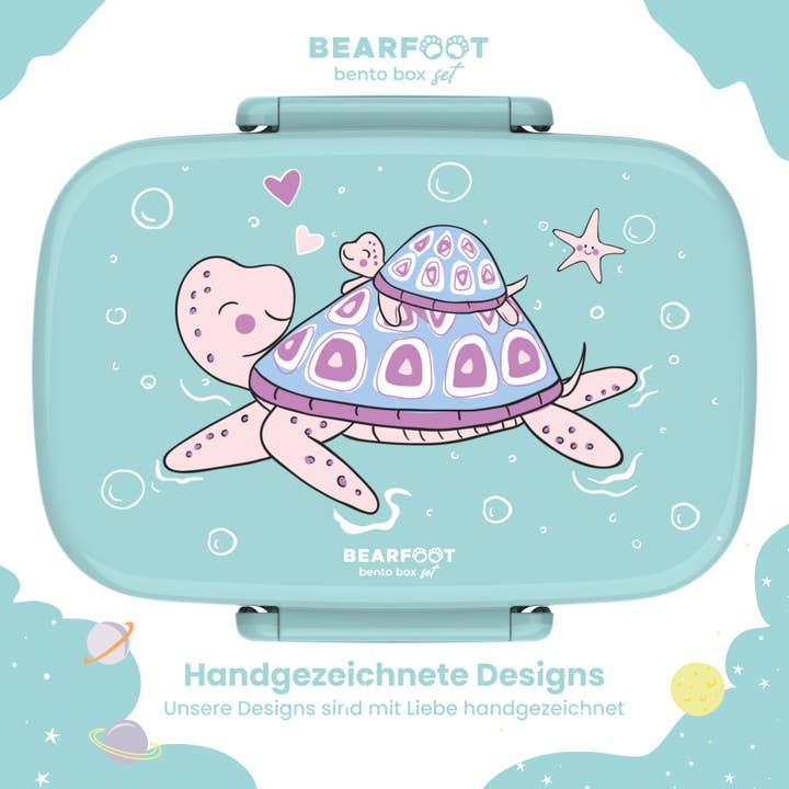 BEARFOOT - Wholesale Lunch Bag/Box - Kids - Lunch box children's compartments, lightweight & leak-proof turtle