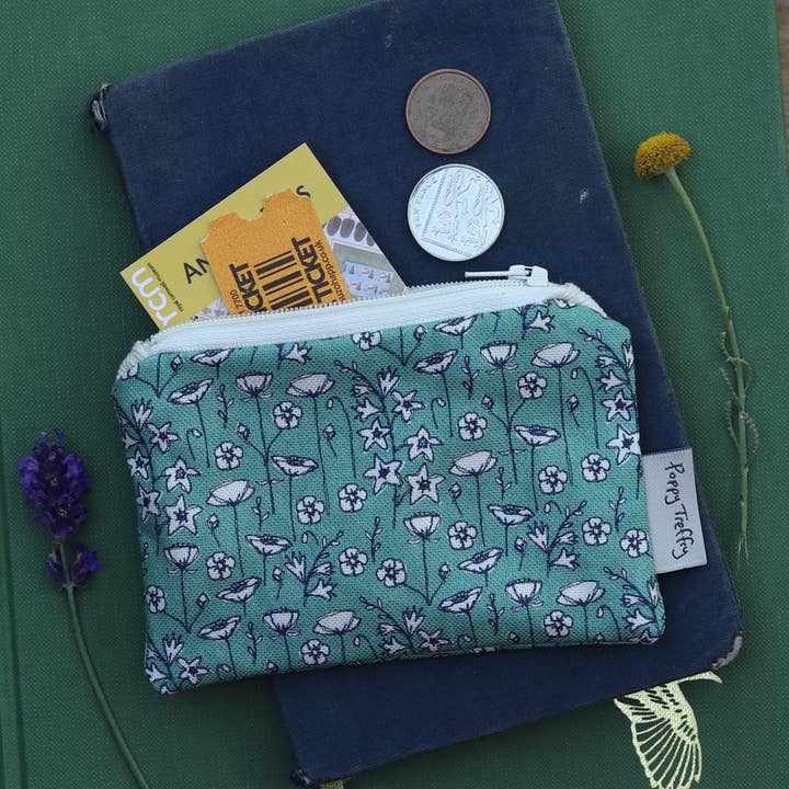 Meadow flowers small coin purse for wholesale by Poppy Treffry