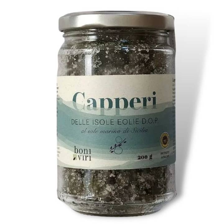 Boniviri BCorp - Venta al por mayor Especias secas - Alcaparras saladas Salina P.D.O.P. - 200 g