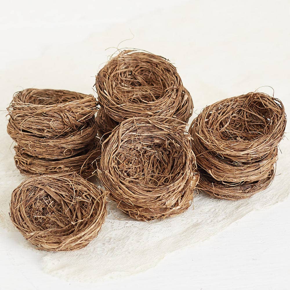Factory Direct Craft - Wholesale Christmas Decoration - Dried Twig Faux Birds Nests (Pack of 12 Nests)1