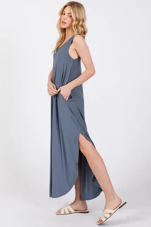 Final Touch - Wholesale Dress - Women's - Knit Tank Cross Back Maxi Dress18