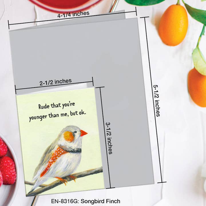 Printed Canvas - Vente Cartes d'anniversaire - Pinson chanteur, Carte de vœux (#8316G)1