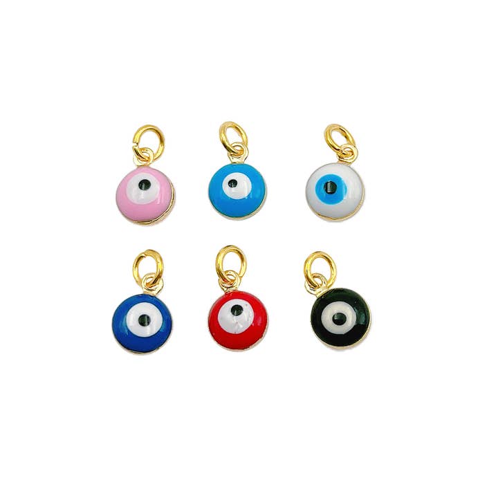 Beads Creation - Wholesale Individual Charm/Pendant - Gold-Filled Enamel Evil Eye Charm Pendant