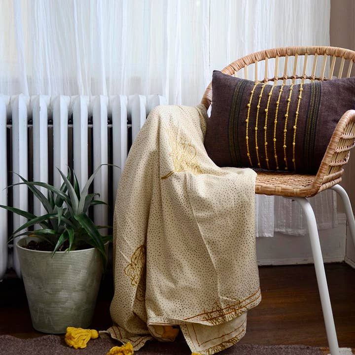 Hand Woven cotton loomed throw lumbar Pillow cushion - AMIR for wholesale by Ichcha