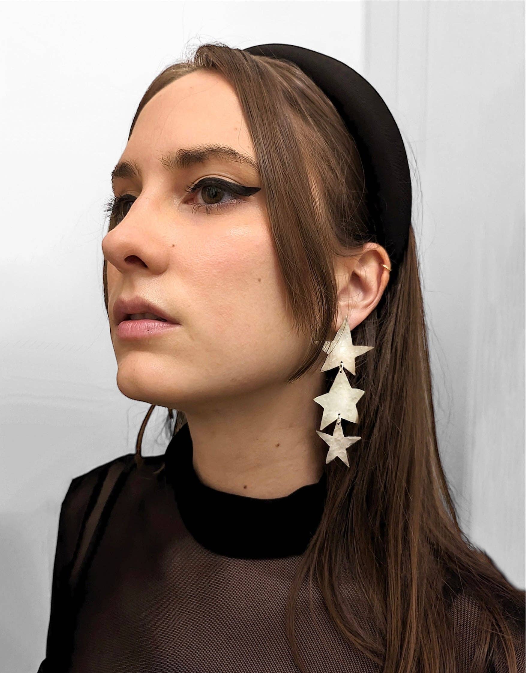 Laura Mar Jewelry - Wholesale Dangle Earrings - long moon & star dangle earrings - star drop earrings4