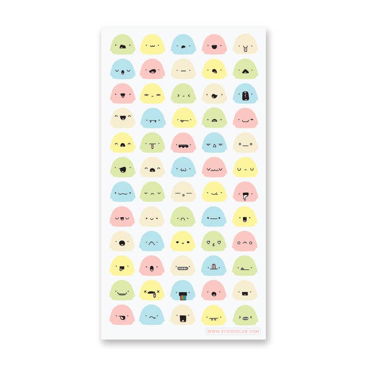 Emochis Sticker Sheet for wholesale by STICKII