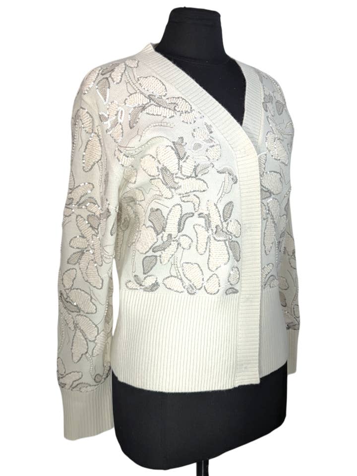 Floral Chenille Novelty Cardigan for wholesale by ZYM