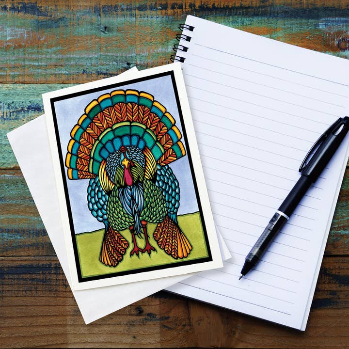 Greeting Card Turkey for wholesale by Sarah Angst Art