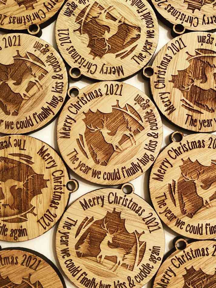 Merry Christmas 2021 Decoration / Keepsake for wholesale by The Funky Deer