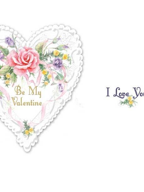Seasonal Valentine Be My Valentine heart Die-cut Cardt CGV31 for wholesale by Carol Wilson Fine Arts Inc./For Arts Sake
