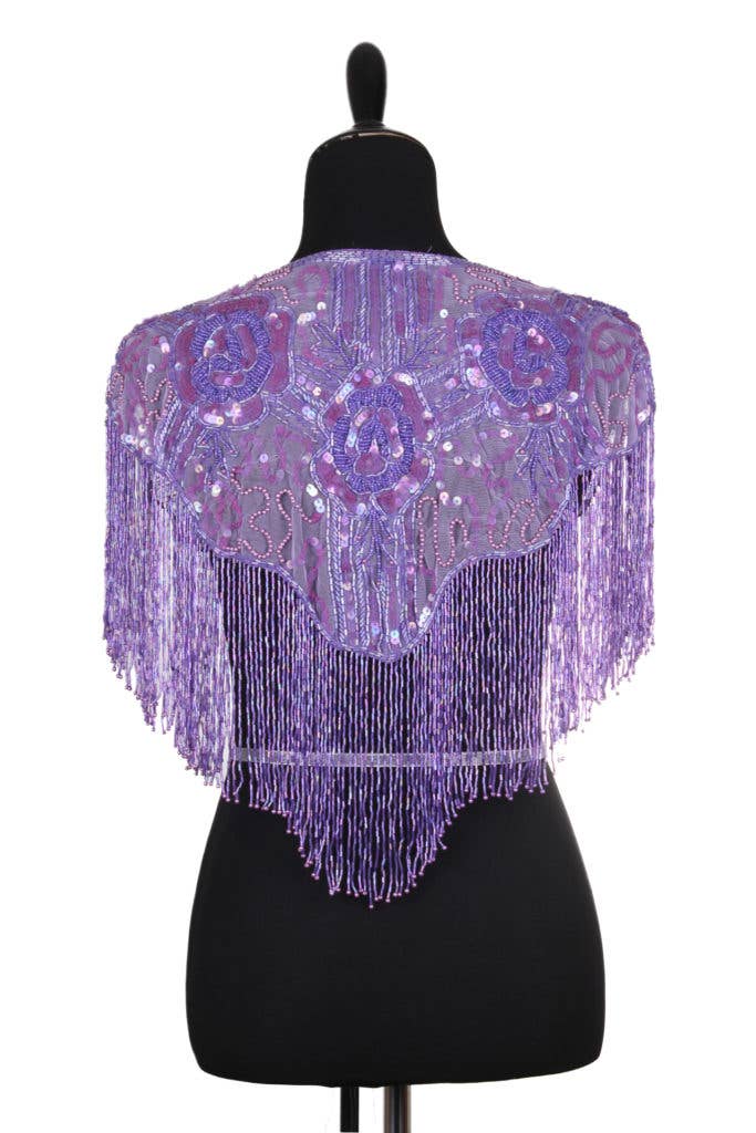 Western Fashion - Vente Châle – femme - Châle perlée orné de roses1