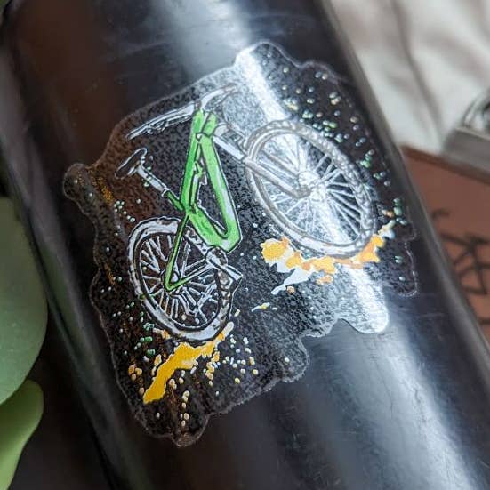 Mountain Bike Sticker for wholesale by Amy Rae Maker