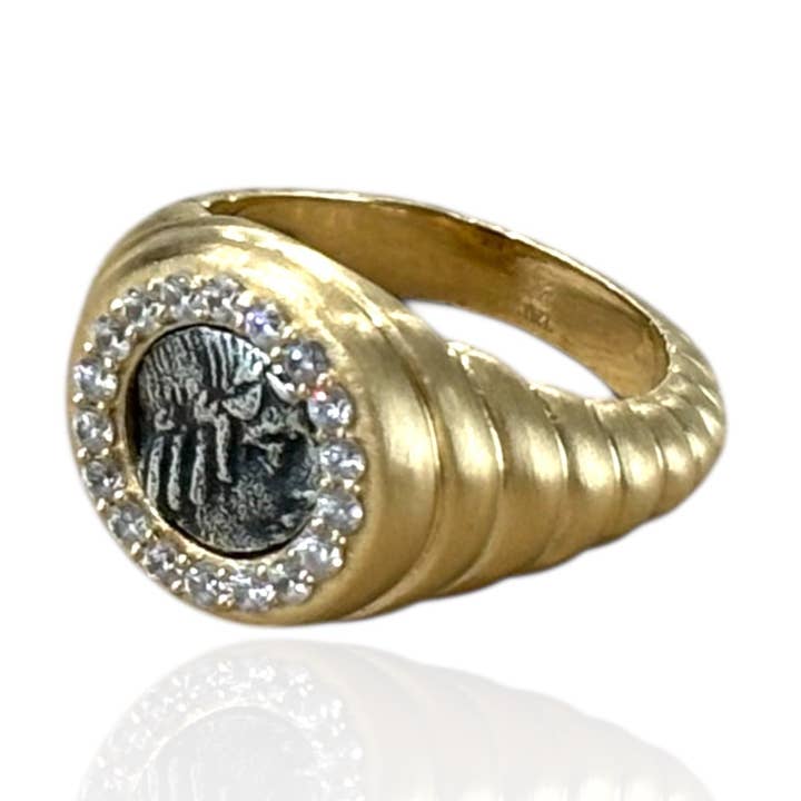 Anillo de Moneda de Amapola con Bordes Dorados para venta al por mayor de TAT2 DESIGNS