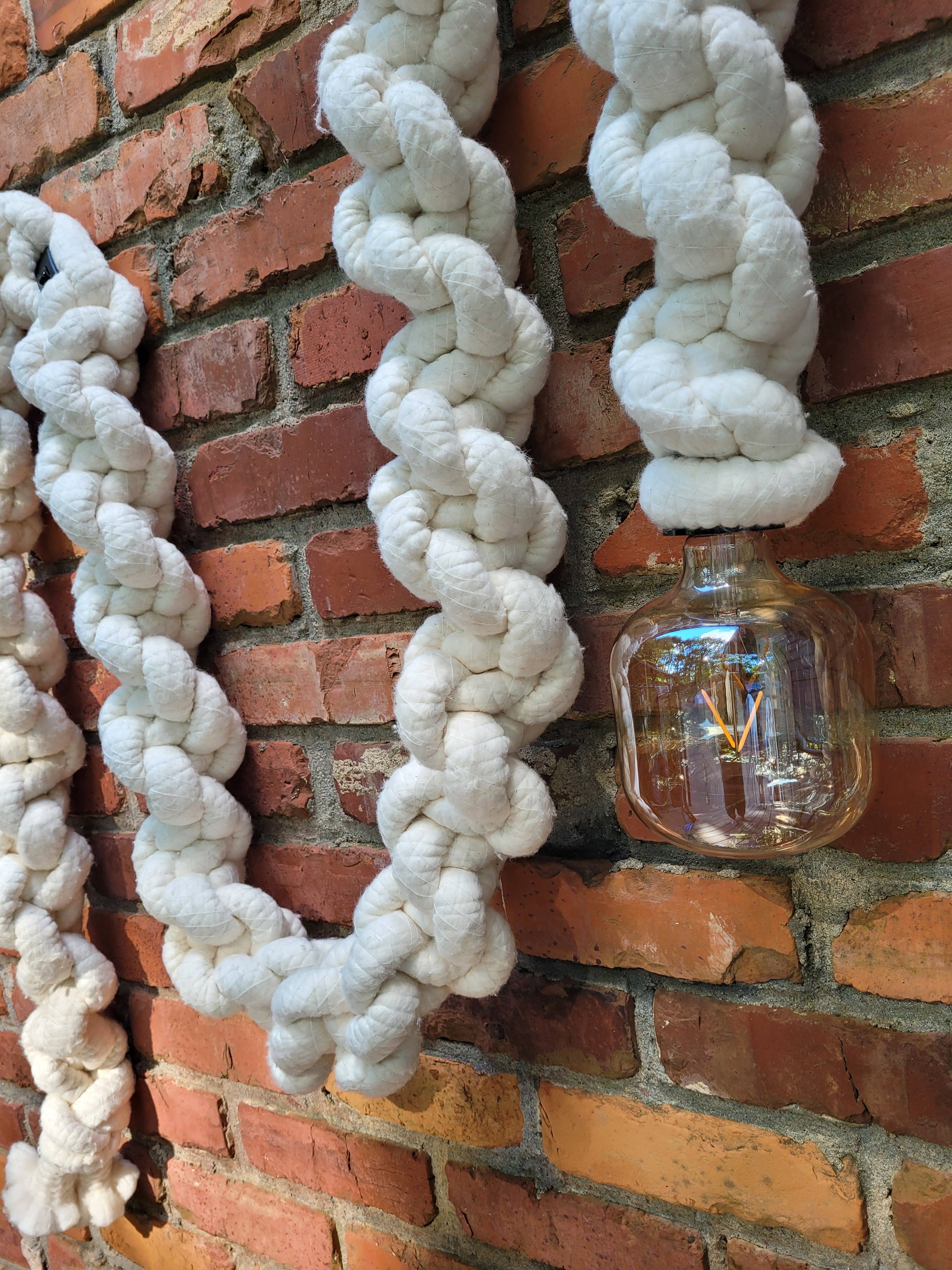 Good to Know You - Wholesale Chandelier/Hanging Light - 15ft Macrame Pendant Light -  Thick White3