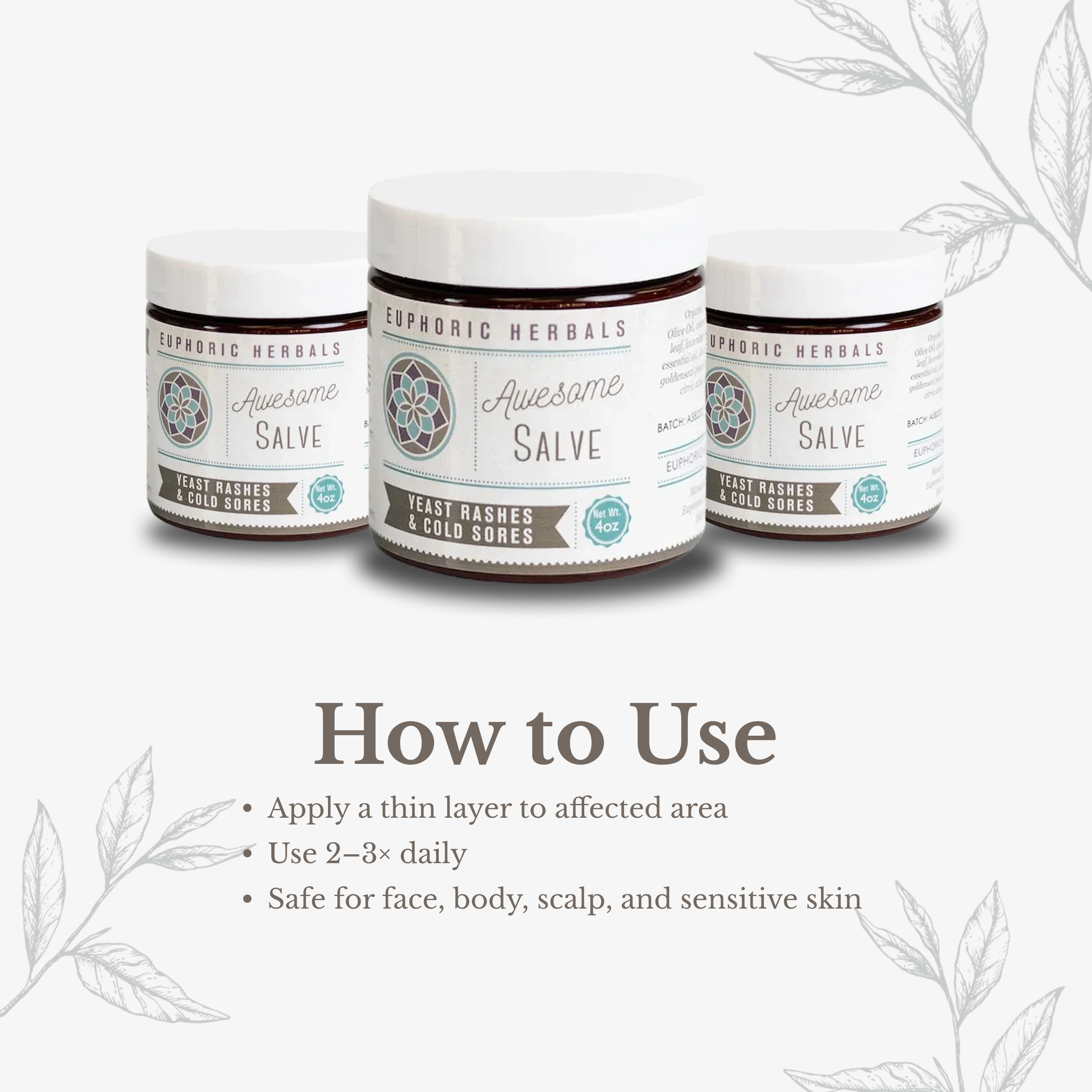 Euphoric Herbals - Vente Crème/baume/pommade cicatrisante - Génial Salve3