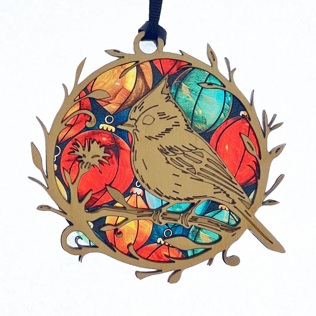 Squirrel Tacos Papercuts - Wholesale Ornament - Tufted Titmouse Bird Lover Ornament -Holiday Suncatcher Gift6