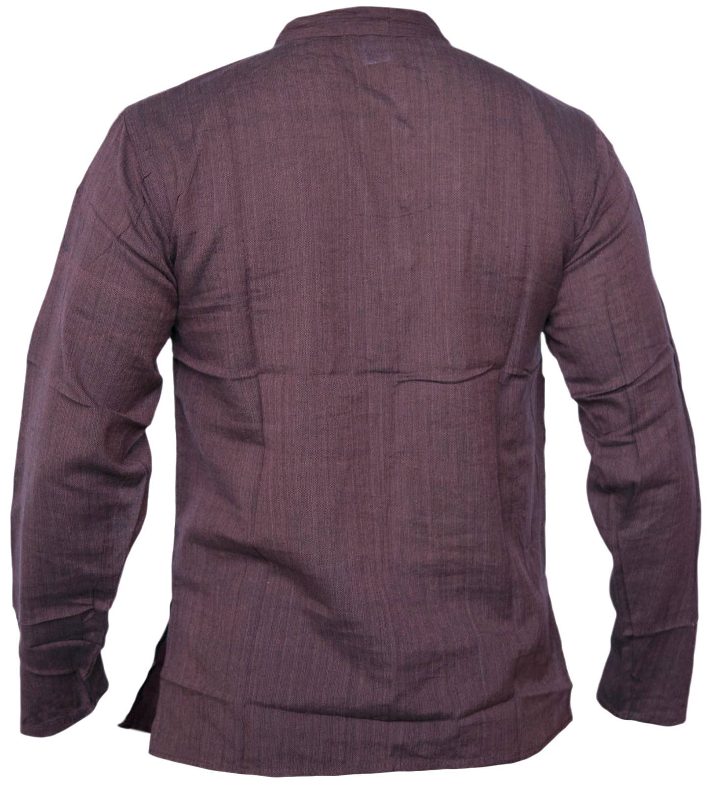 Gheri – wholesale Shirt – Unisex – Plain Cotton Lightweight Long Sleeve Grandad Shirt4