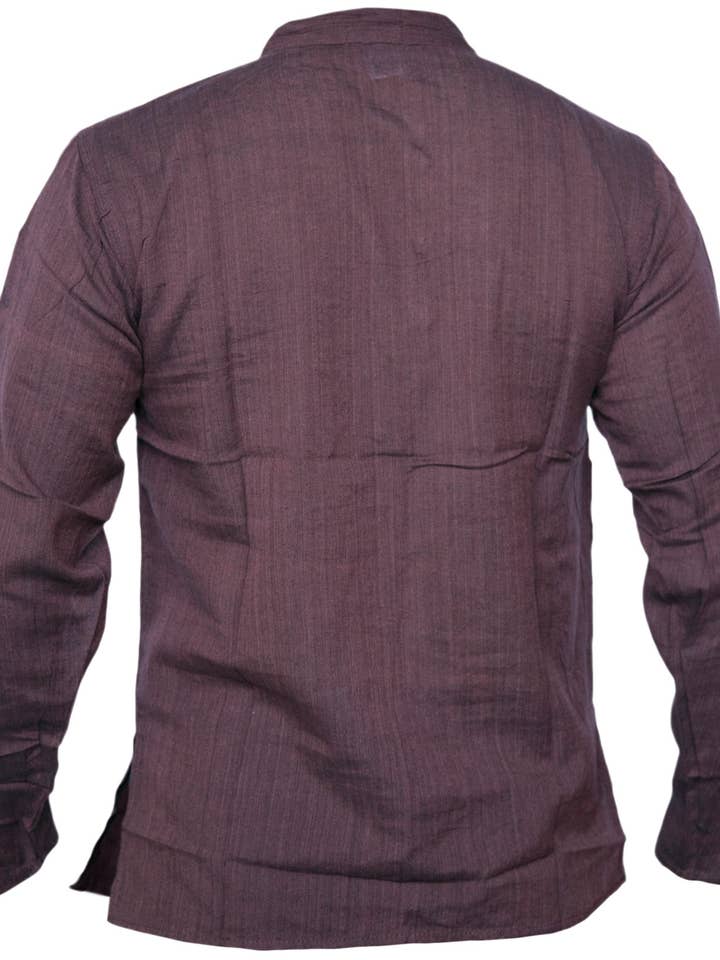 Gheri – wholesale Shirt – Unisex – Plain Cotton Lightweight Long Sleeve Grandad Shirt4