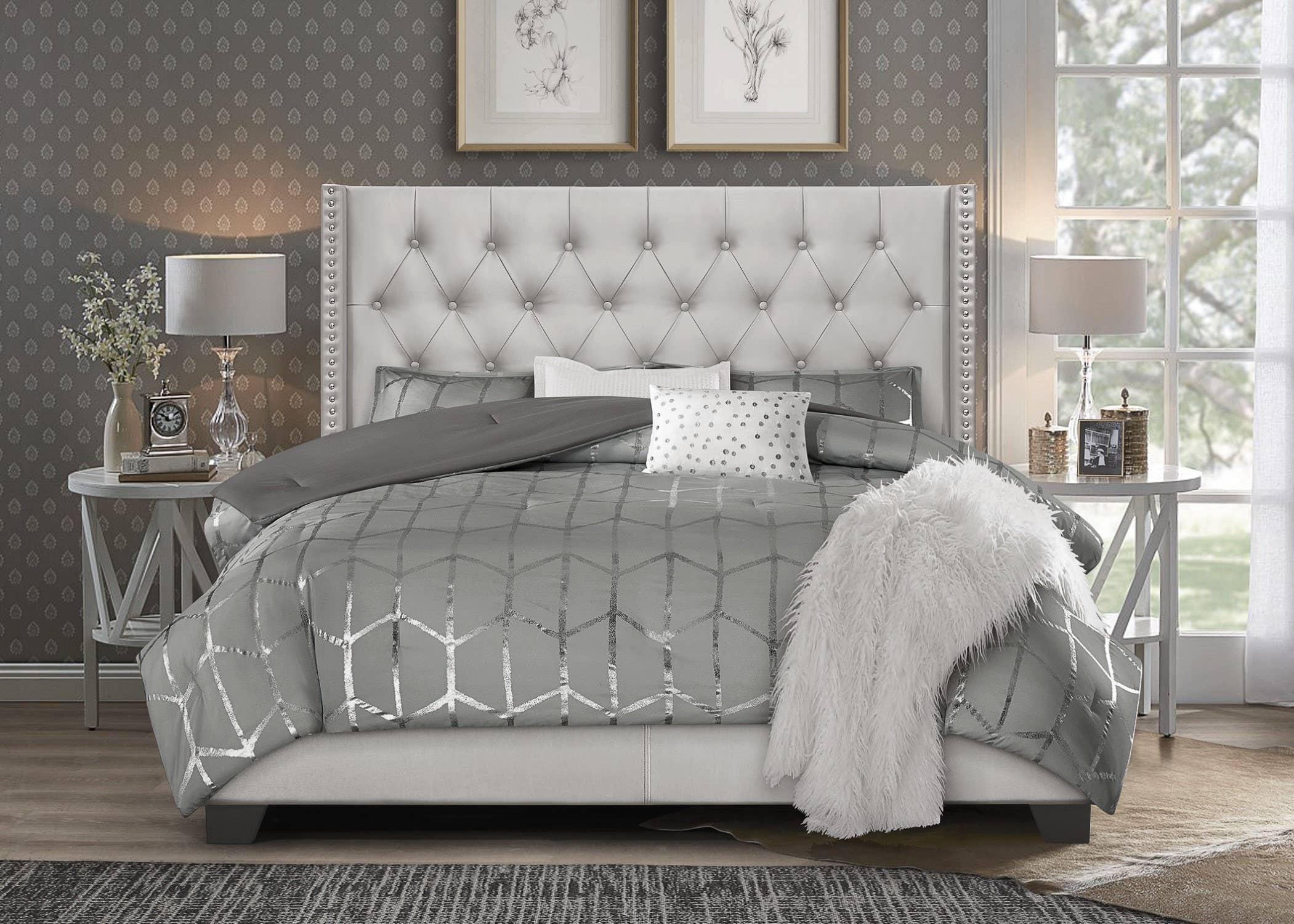Home Design - Wholesale Bed - Brady Tufted Wingback Upholstered Panel Bed5