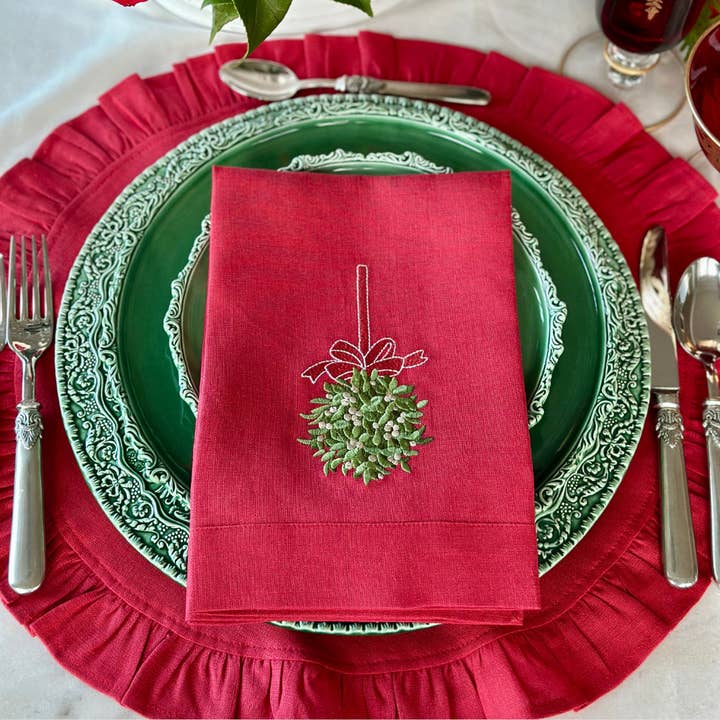 Arte Italica & Crown Linen Designs - Wholesale Placemat - Round Ruffle Linen Placemats-New Colors11