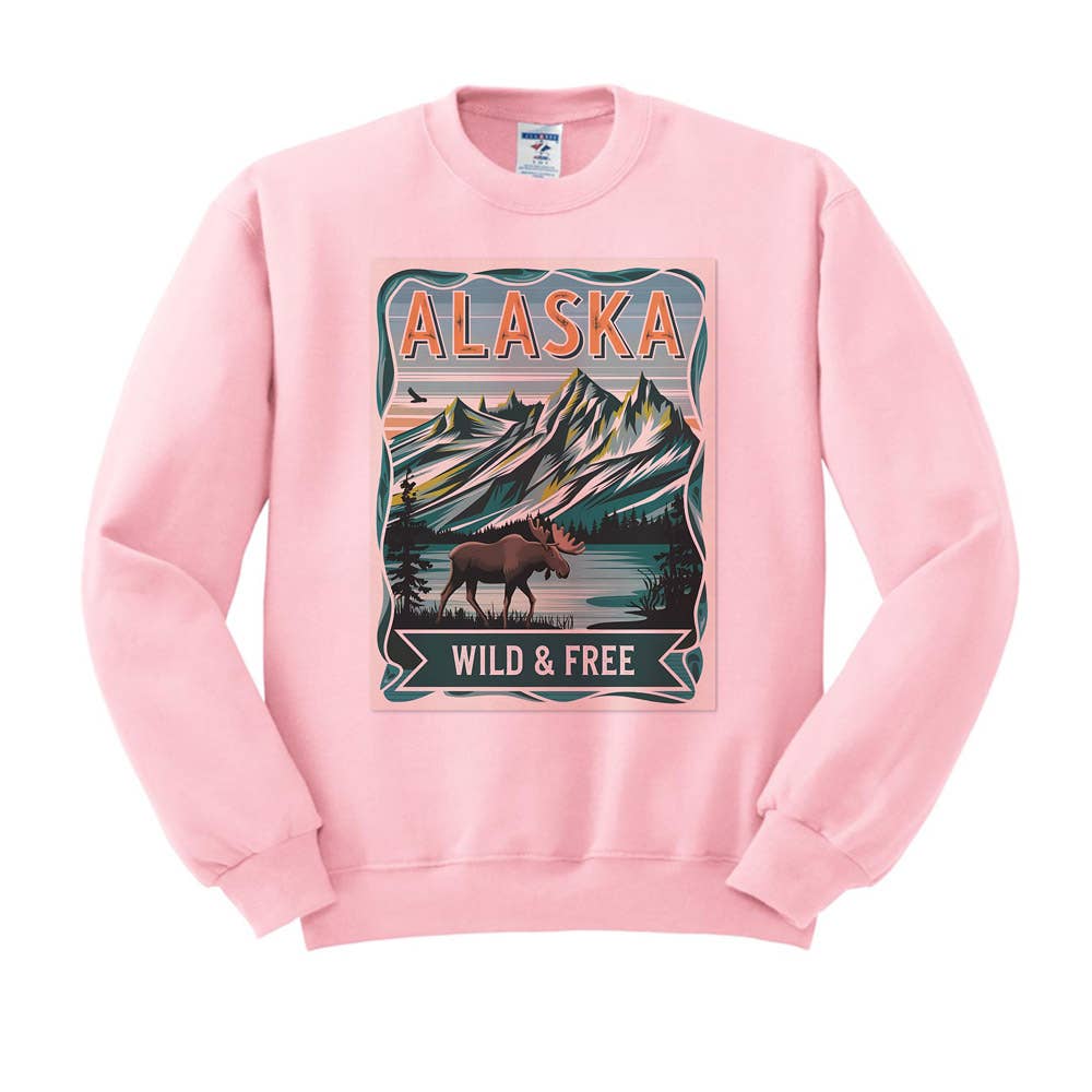 DaisyChainDesignCo - Wholesale Graphic Sweatshirt - Women's - Stamp Alaska Crewneck Sweatshirt3