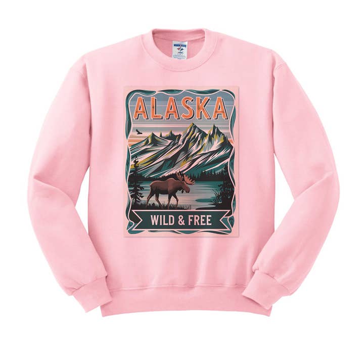 DaisyChainDesignCo - Wholesale Graphic Sweatshirt - Women's - Stamp Alaska Crewneck Sweatshirt3