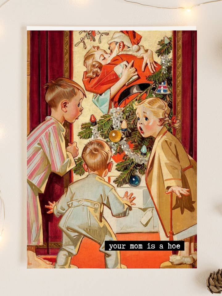 Weihnachtskarte „Your Mom is a H*e“ für Geschwister, Bruder und Schwester für den Großhandel von TwistedGoods