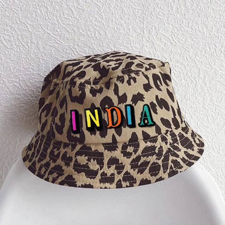 Børn brugerdefineret solhat - Brun leopard lærred for engroshandel hos PATCHYTIGER