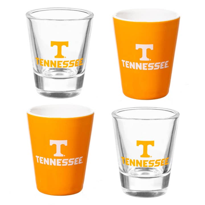 Evergreen Enterprises - Wholesale Shot Glass - University of Tennessee 4-Piece Ceramic and Glass 2oz. Shot