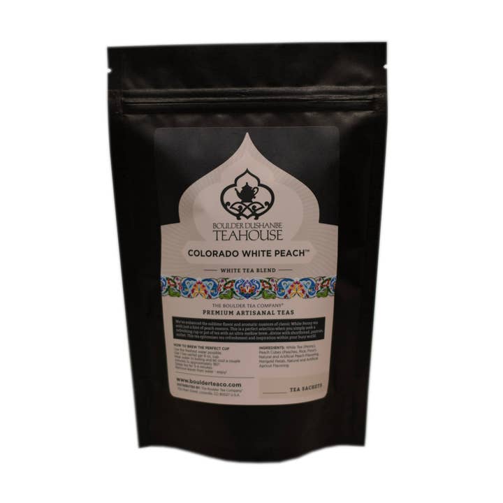 Bag of 50 Naked Tea Sachets - Colorado White Peach Tea for wholesale by Boulder Tea Company