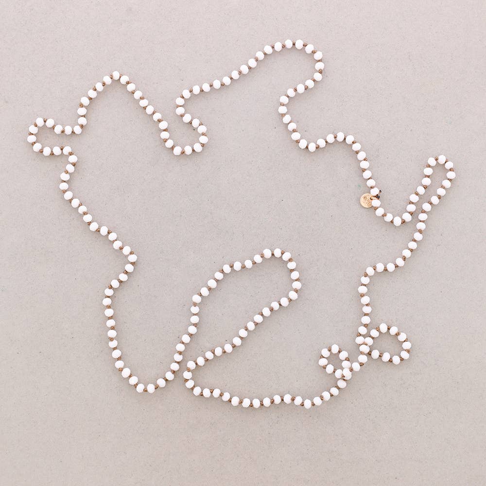 Sonata - Vendita all'ingrosso Collane di perline/perle - Collana lunga Sonata con nodi in cristallo sfaccettato 1,5 m x 6 mm0