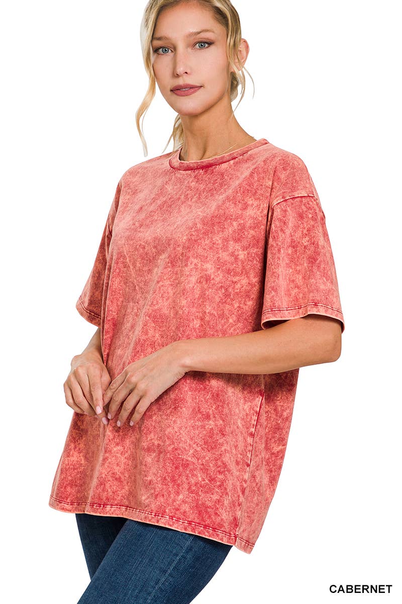 42POPS – Großhandel T-Shirt – Damen – Übergroßes gewaschenes Baumwoll-T-Shirt7