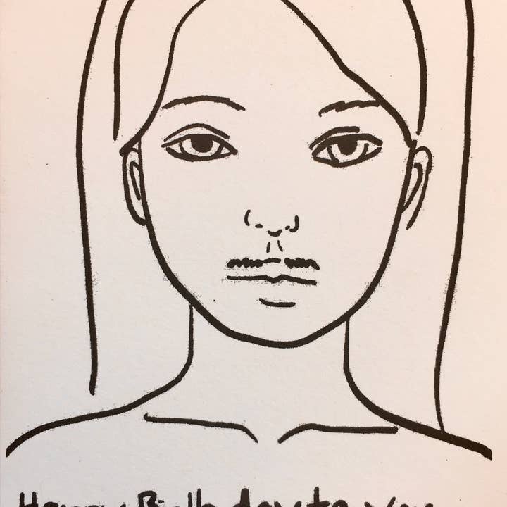 KlappKarte Happy Birthday Lady Beard für den Großhandel von superjujupress