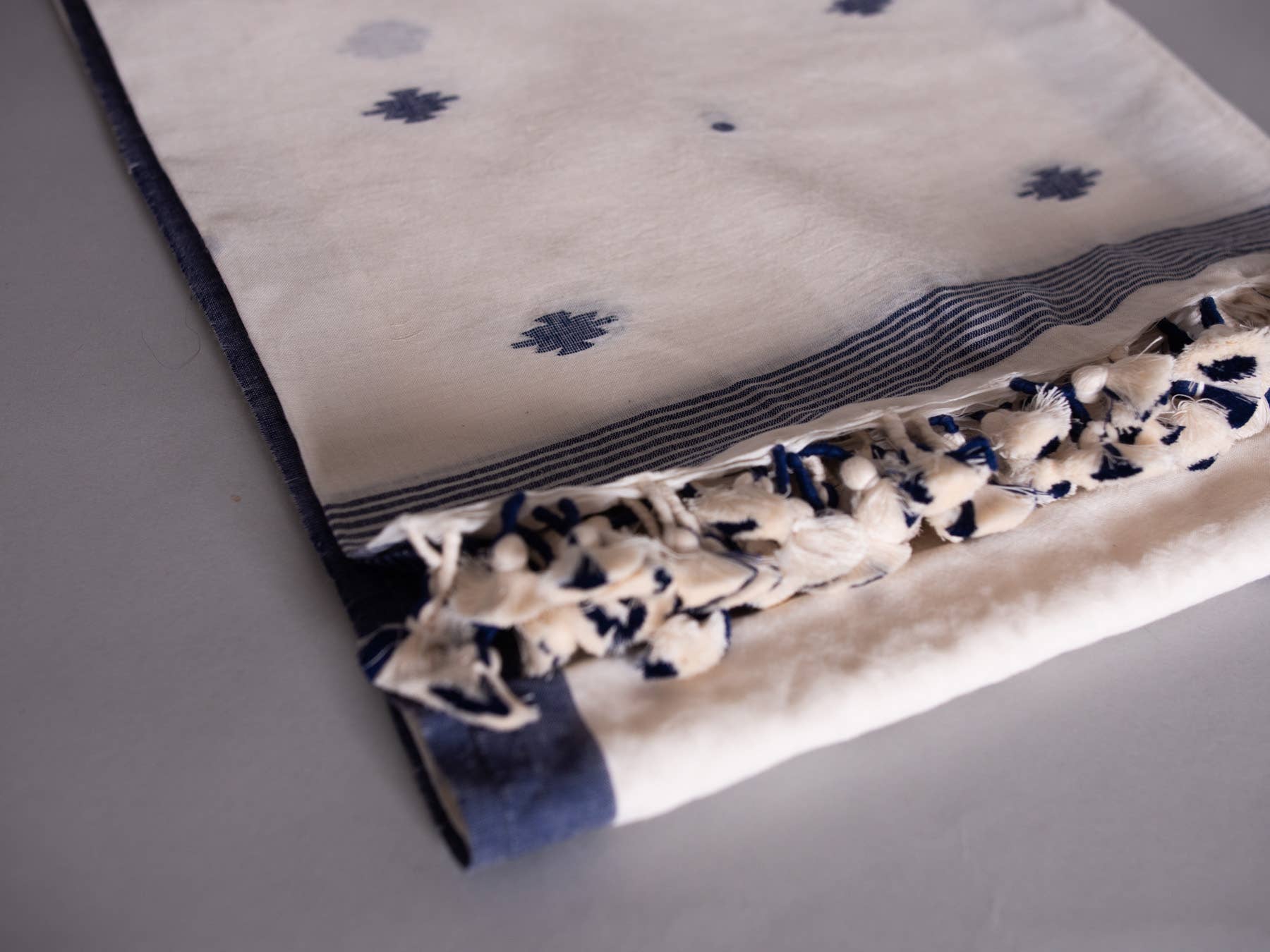 Storie – wholesale Scarf – Women's –  Dupatta Shawl, Blue Buti Hand Loomed Cotton4