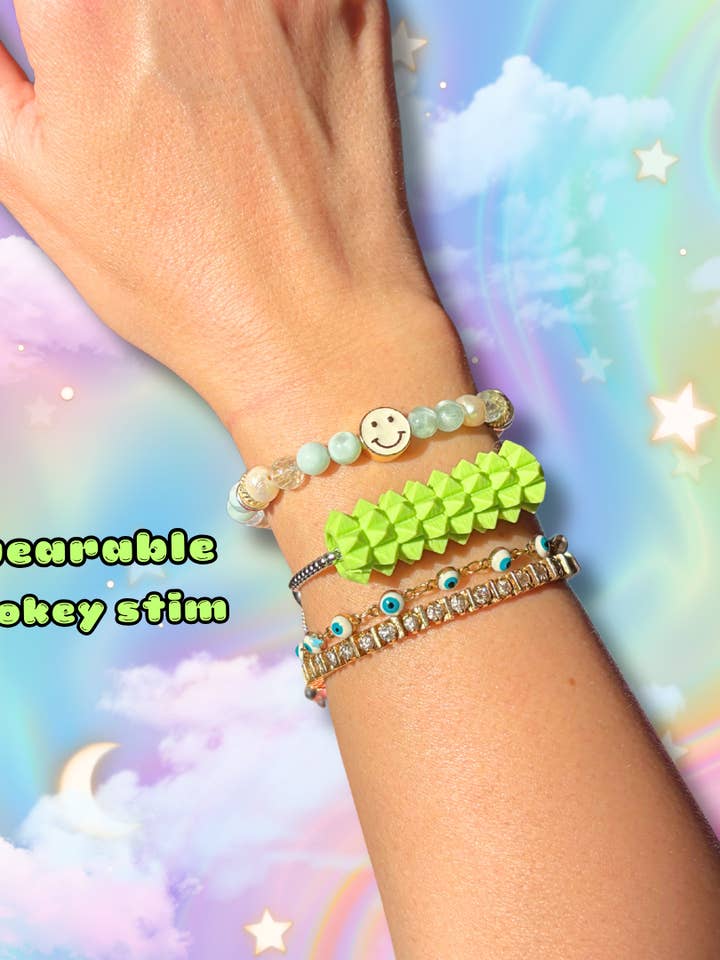 Discreet Wearable Spiky Pain Stim Adjustable Bracelet : Custom Color Stress Relief Jewelry for wholesale by Cosmic lovely