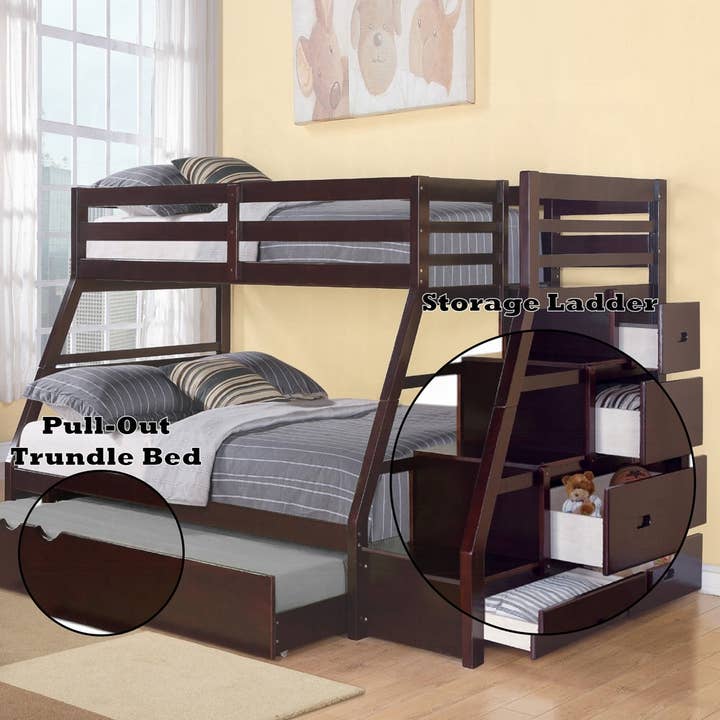 ReForm Creative Home - Wholesale Bed - Mojo Twin/Full Bunk Loft Bed W/Trundle & Storage - Expresso1