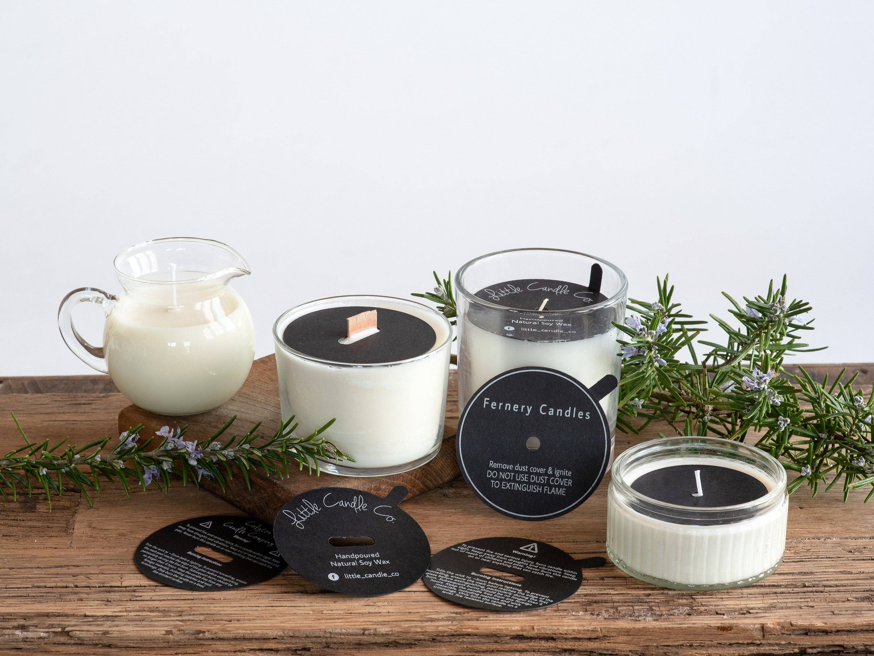Fernery Designs – wholesale Jar/filled candle – Black Candle Dust Covers "Please remove this before lighting the candle" for cotton wick2