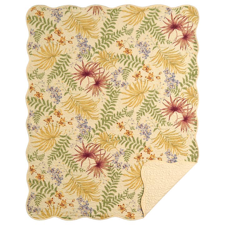 Plaid à motif floral tropical des Fidji en solde pour la vente par C&F Home