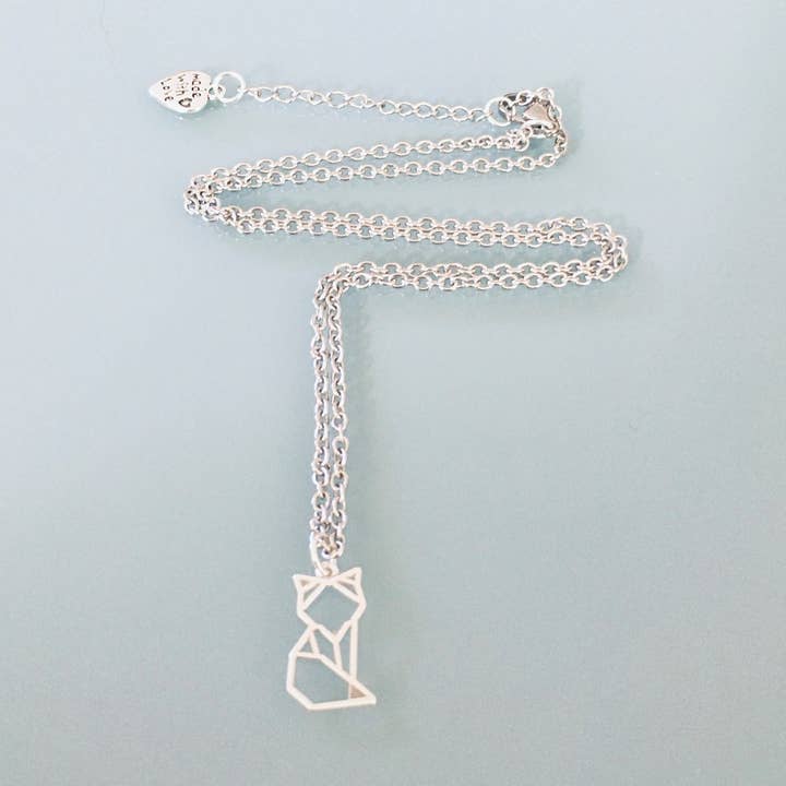 Silver fox necklace, silver jewelry, fox jewelry for wholesale by Clovers