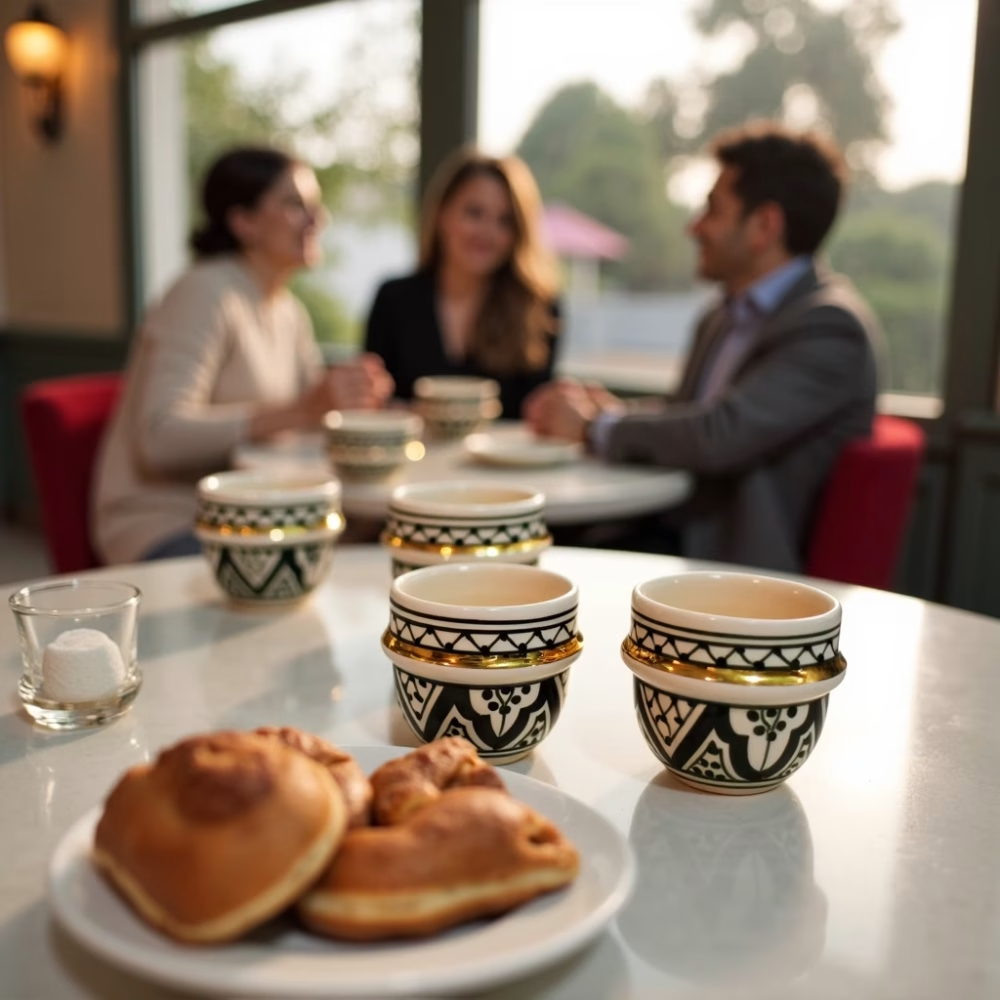 High crafty - Wholesale Coffee/Tea Cup - Hand-Painted Gold-Rim Espresso Cup – Artisan Ceramic – 2 oz 7