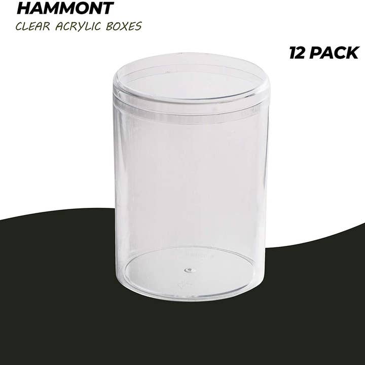 Hammont - Wholesale Gift Box - Clear Acrylic Boxes Round 12 Pack 2.75"X3.75"