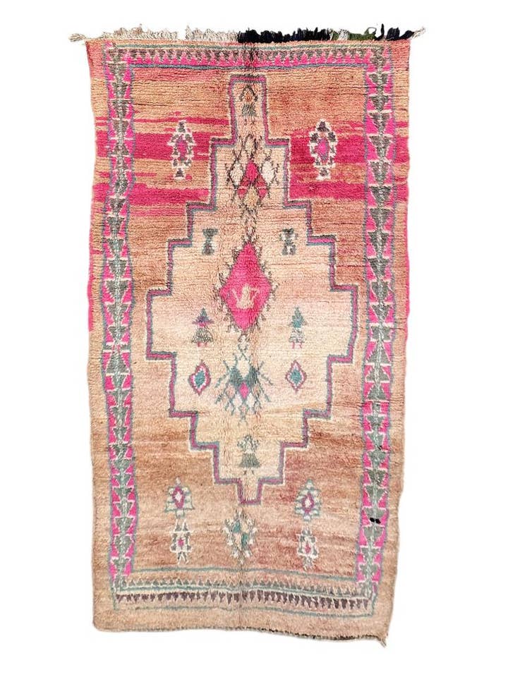 Vintage Handmade Moroccan rug made from natural wool 6x12ft for wholesale by bazarifinagh