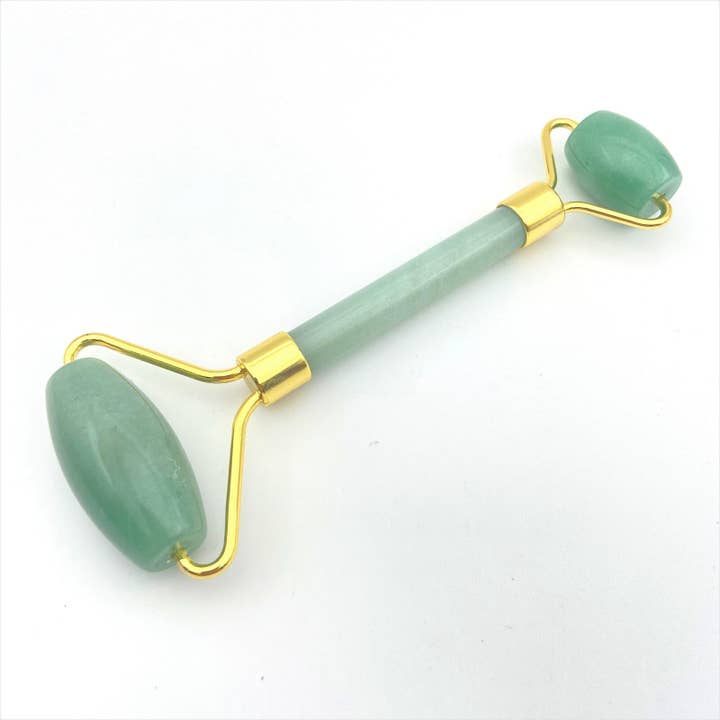 Aventurine Massage Roller with its box for wholesale by Minéraux d'ailleurs