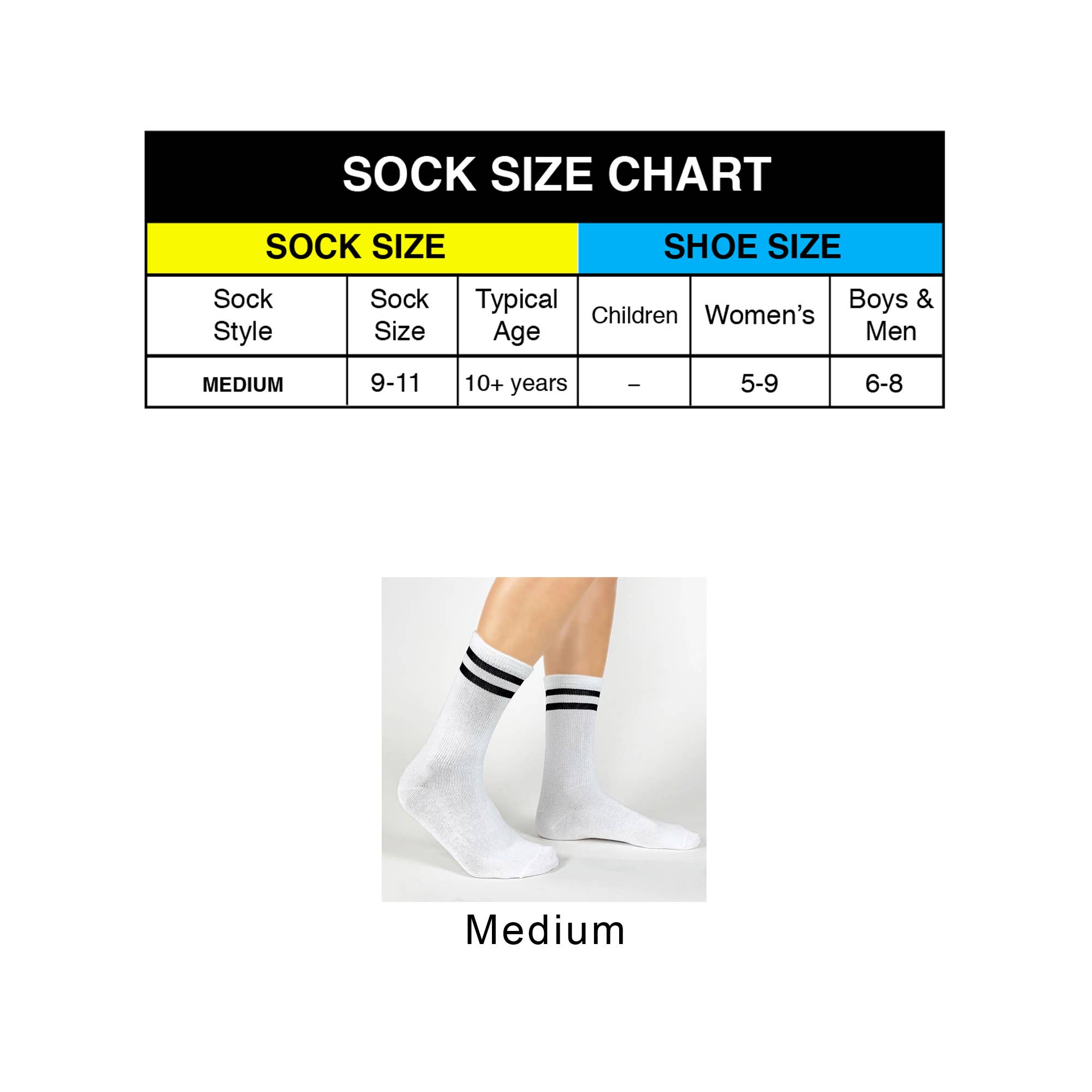 Blanc Chaussettes de sport rayées avec nom et couleur de sororité en vente sur Faire29