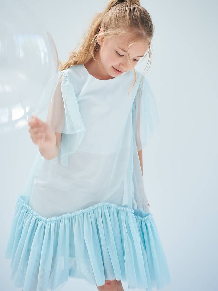 Nenuphar Blaugrünes Kleid für den Großhandel von Amelie et Sophie